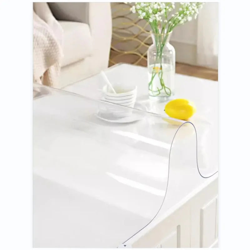 PVC Table Mat Glass Soft Cloth Table Cover Transparent D' Waterproof rugs and carpets for home living room Tablecloth 1.0 mm