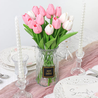 10Pcs Tulip Artificial Flowers Bouquet 29cm Real Touch PE Fake Flowers for Wedding Decoration Ceremony Decor Home Garden Decor