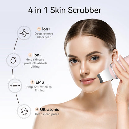 ANLAN Ultrasonic Skin Scrubber Deep Cleaning Limpieza Facial Pore Spatula EMS Facial Lifting Ultrasonic Peeling Skin Care Tool