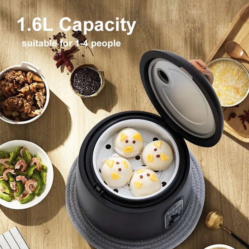 SUPOR Rice Cooker 1.6L Mini Portable Electric Cooking Pot 300W Multifunctional Kitchen Appliance Non-Stick Liner For Dormitory