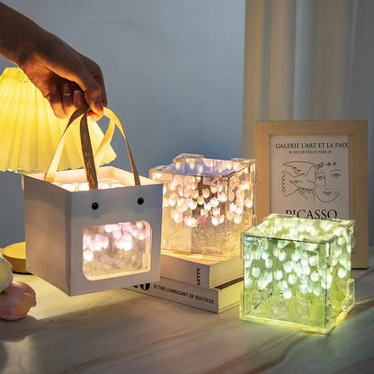 DIY Tulip Flower Sea Cube Night Light