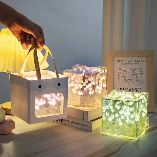 DIY Tulip Flower Sea Cube Night Light