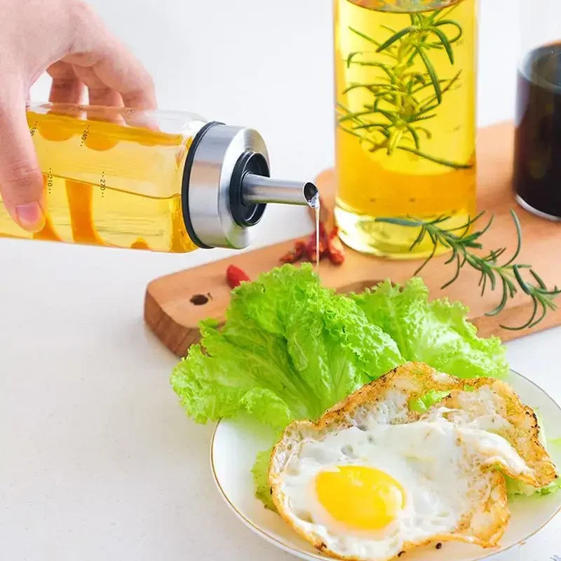 Leak-Proof Glass Oil Bottle Durable High Borosilicate Jar Vinegar Pot Seasoning Storage Bottle Kitchen Soy Sauce Gadgets