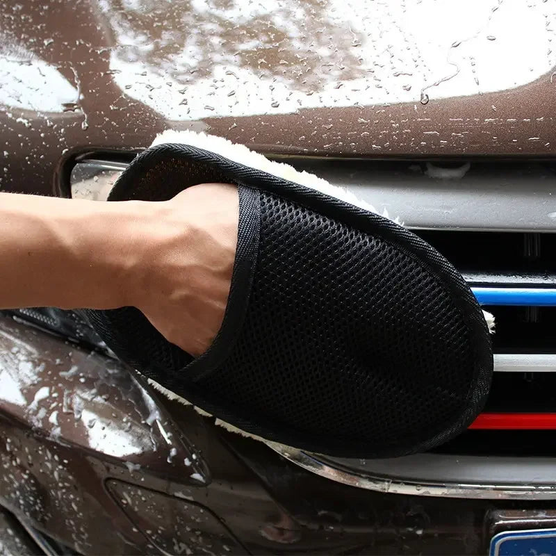 Car Washing Imitation Wool Gloves Household Cleaning Gloves Plush Car Washing Gloves Waxing and Polishing Car Cleaning Supplies