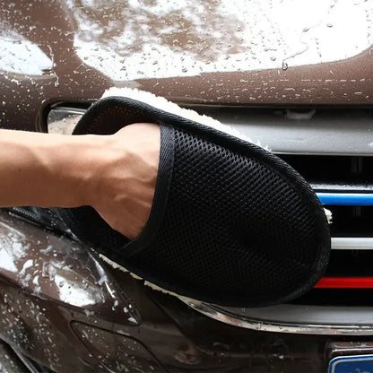 Car Washing Imitation Wool Gloves Household Cleaning Gloves Plush Car Washing Gloves Waxing and Polishing Car Cleaning Supplies