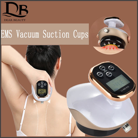 Electric Cupping Massager EMS Vacuum Suction Guasha Scraping Rechargeable Device Meridian Fat Burning Body Slimming Negative