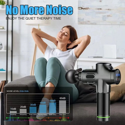 Massage Gun Deep Tissue Vibration Massager Portable Handheld Electric Office  Fitness Workout Massager 30-speed LED Display