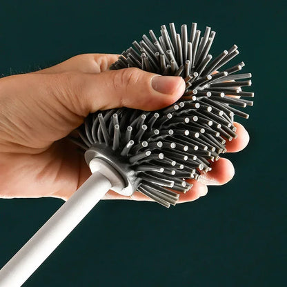 Leakproof Wall Hanging Toilet Brush Set 2 Cleaning Brushes Silicone Toilet Brush with Holder For Floor Bathroom Accessories