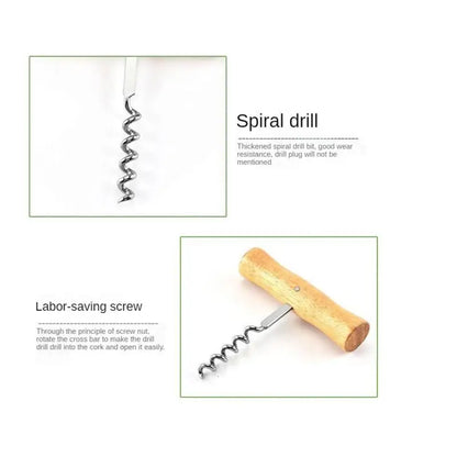 Wine Opener With Wooden Handle Screw Opener Wine Beer Tool Bar Wood Handle Corkscrew Professional For Kitchen New Gadget Kitchen