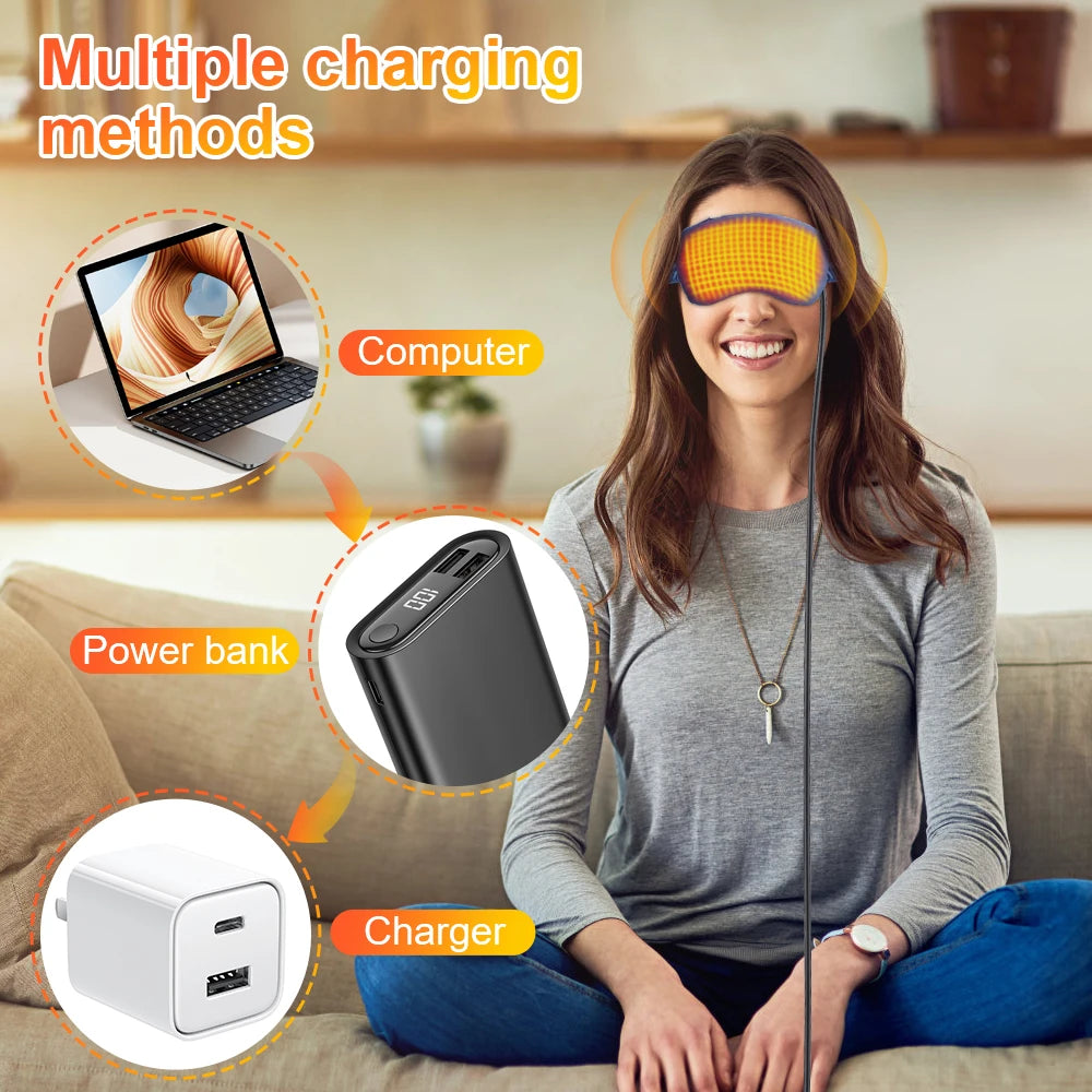Electric Heating Eye Mask Constant Temperature Hot Compress Timing Sleep Relieve Fatigue For Eye Massage Tool Office Bedroom