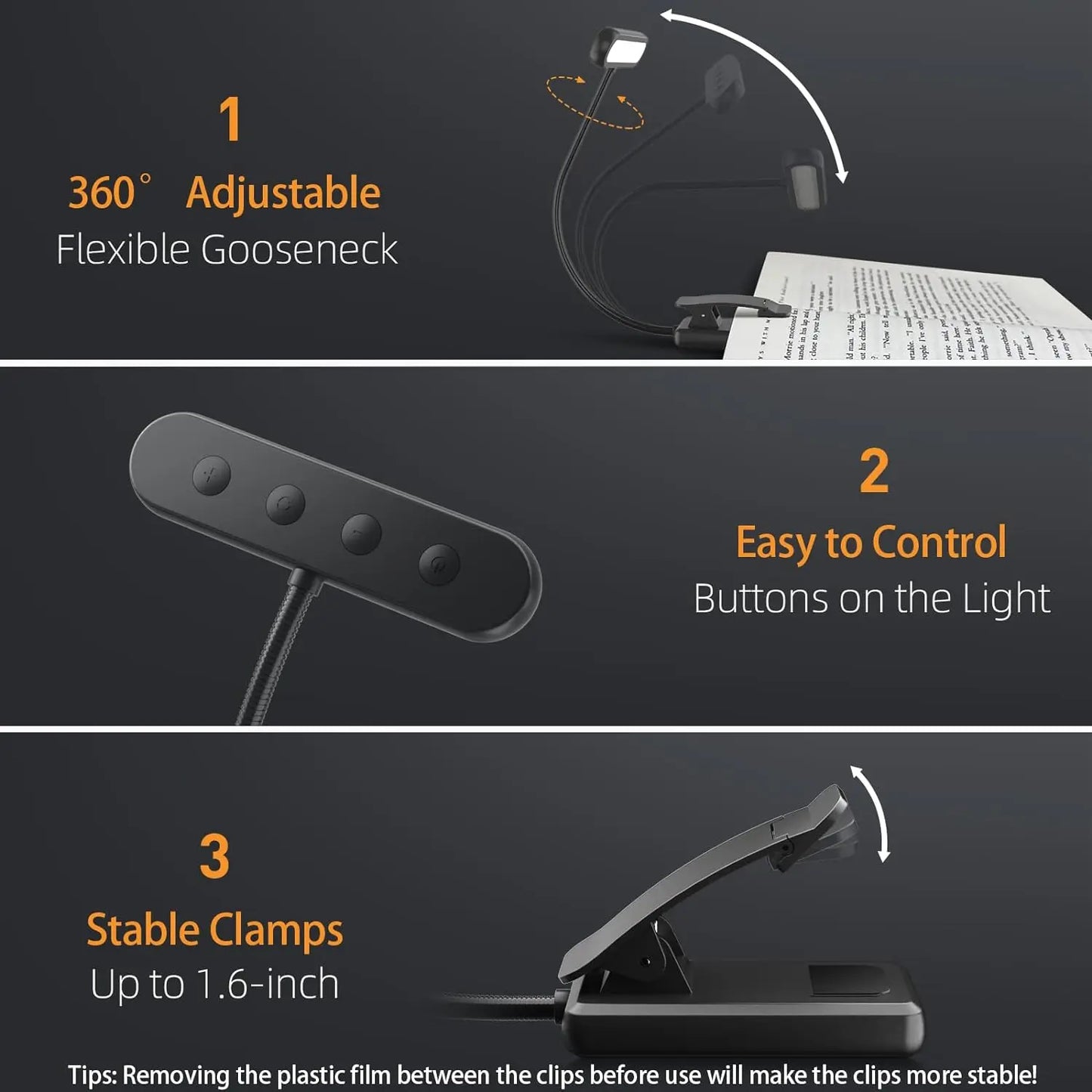 14Leds Book Light USB Rechargeable