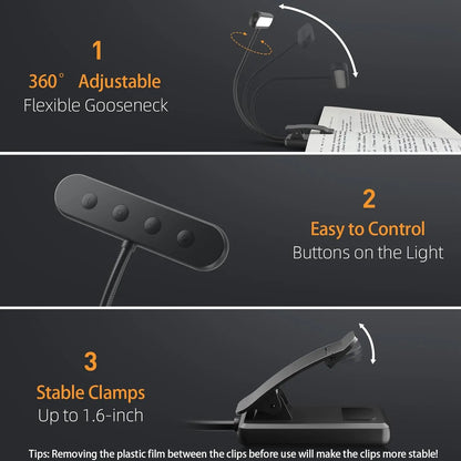 14Leds Book Light USB Rechargeable