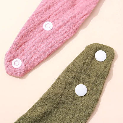 3pcs Baby Feeding Drool Bibs Saliva Towel Triangle Solid Color Scarf Bandana Soft Cotton Bib Adjustable Snap Button Burp Cloth