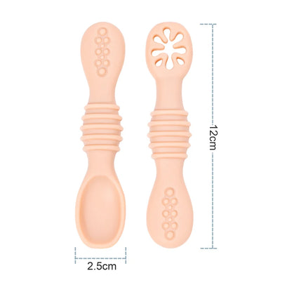 3Pcs  Baby Safe Silicone Suction Dining Plate Learning Spoons Set Feeding Toddler Training Tableware Retro Kids Smile Face Plate