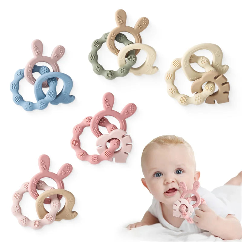Silicone Teether Ring Baby Toy