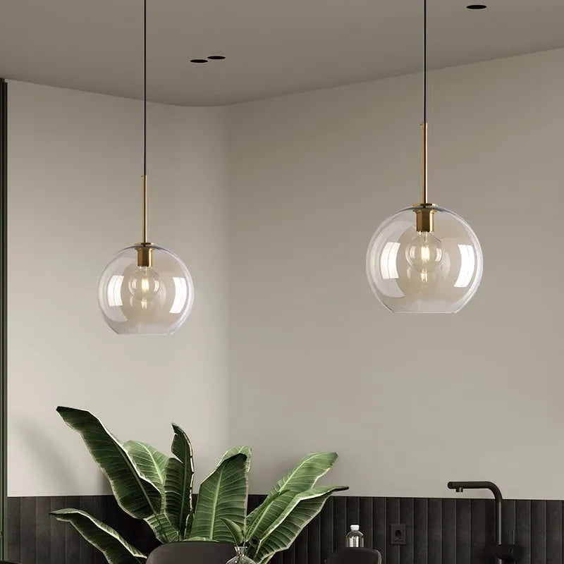 Nordic hanging loft  Glass lustre Pendant Light