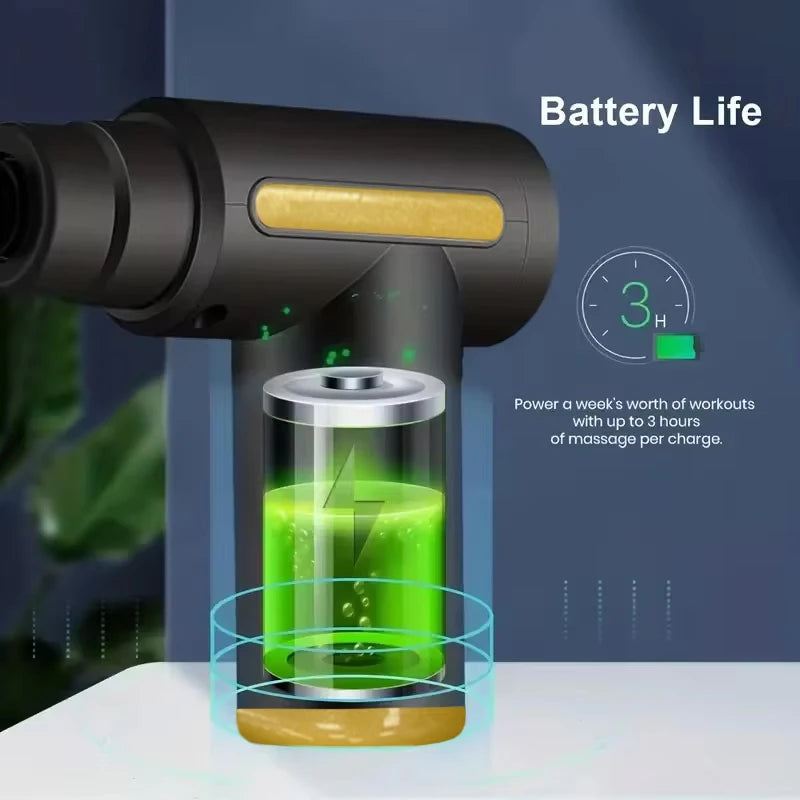 Portable Fascia Gun Tap Massager Body Back and Neck Leg 6 Speed USB Charging Handheld Tap Massager