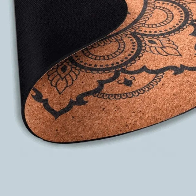 Factory Price Natural Cork Rubber Round Meditation Printed Yoga Mats