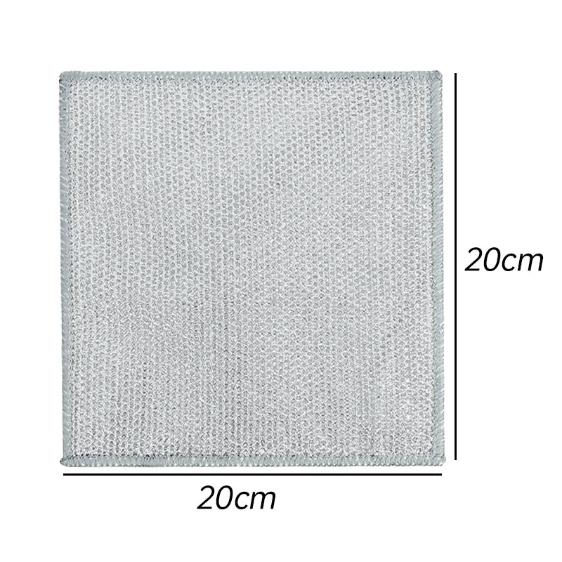 Steel Wire Deep Cleaning Cloth Brush Double -layer Non Stick Oil Dishrag Magic Coffee Stain Pan Rag Kitchen Cleaning Supplies