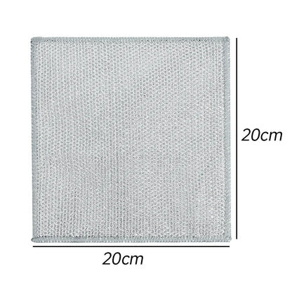 Steel Wire Deep Cleaning Cloth Brush Double -layer Non Stick Oil Dishrag Magic Coffee Stain Pan Rag Kitchen Cleaning Supplies