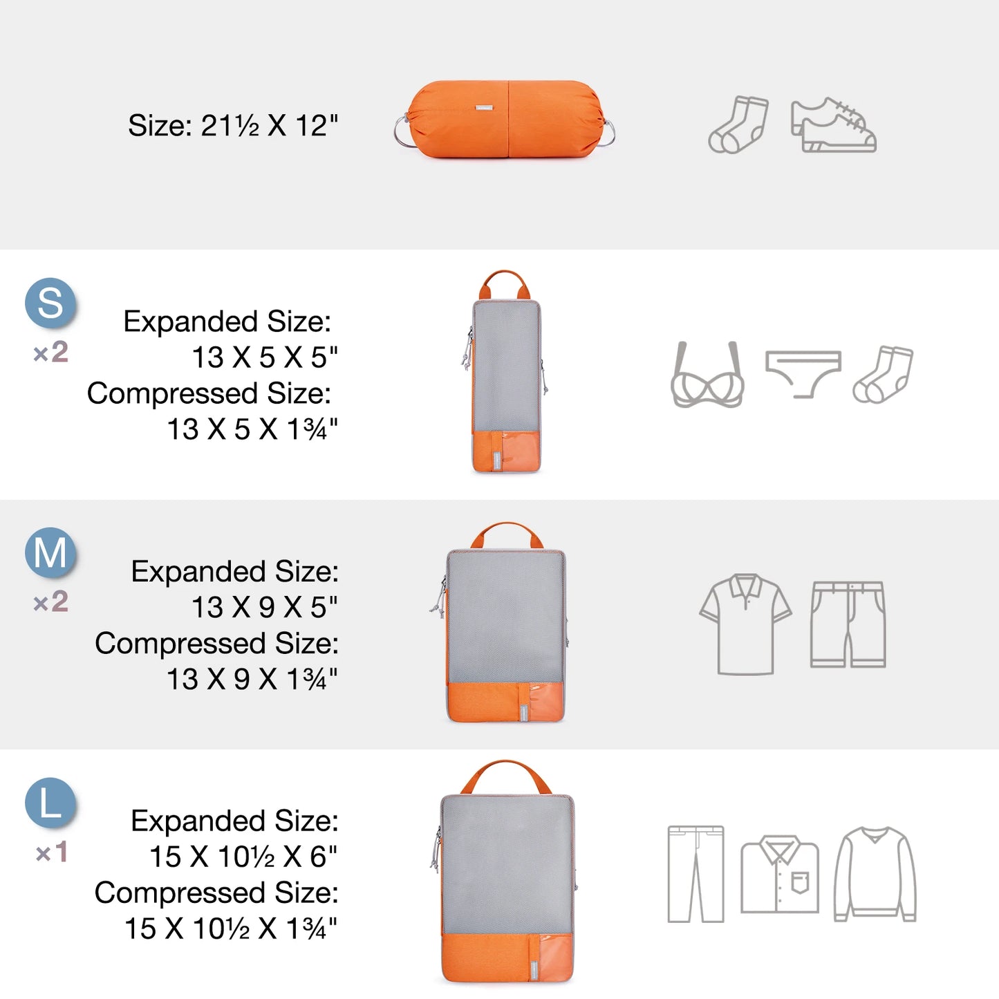 BAGSMART Packing Cubes Compression Storage Bag Travel Lightweight Suitcase Organizer Accessories  Luggage Organizer Travel Bag