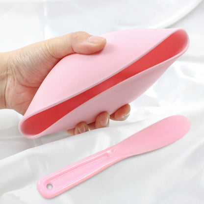 2pcs/set  Silicone Mask Mud Essential Oil Bowl Mask Stick Face Mask Powder Mixing Bowl Spatula Masks Brush Skin Care Tools
