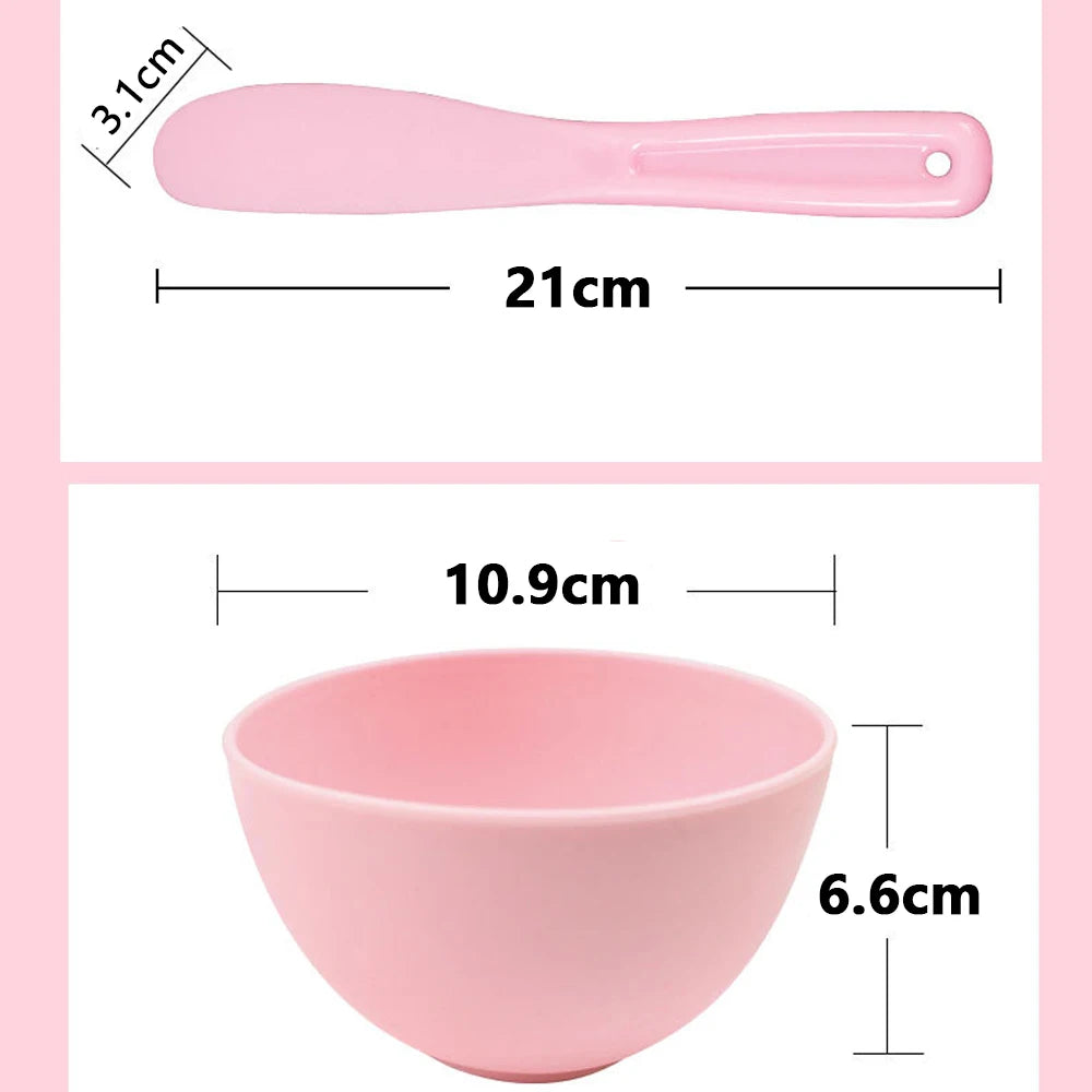 2pcs/set  Silicone Mask Mud Essential Oil Bowl Mask Stick Face Mask Powder Mixing Bowl Spatula Masks Brush Skin Care Tools