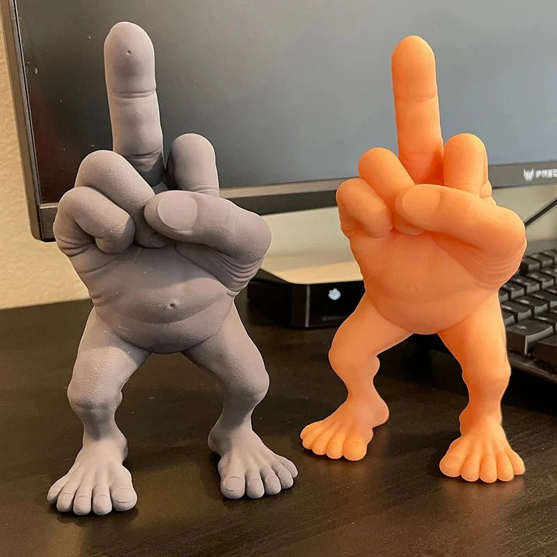 3D Printing Middle Finger Figure With Legs Home Decor Bedroom Decoration Miniatures Antistress Novelties 2024 Action Crafts