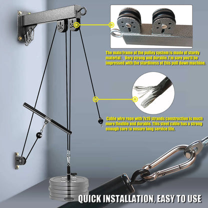 Fitness DIY Pulley Cable Machine Set Attachment Strength Trainning Home Gym Sport Workout Equipment Muscle Back Training