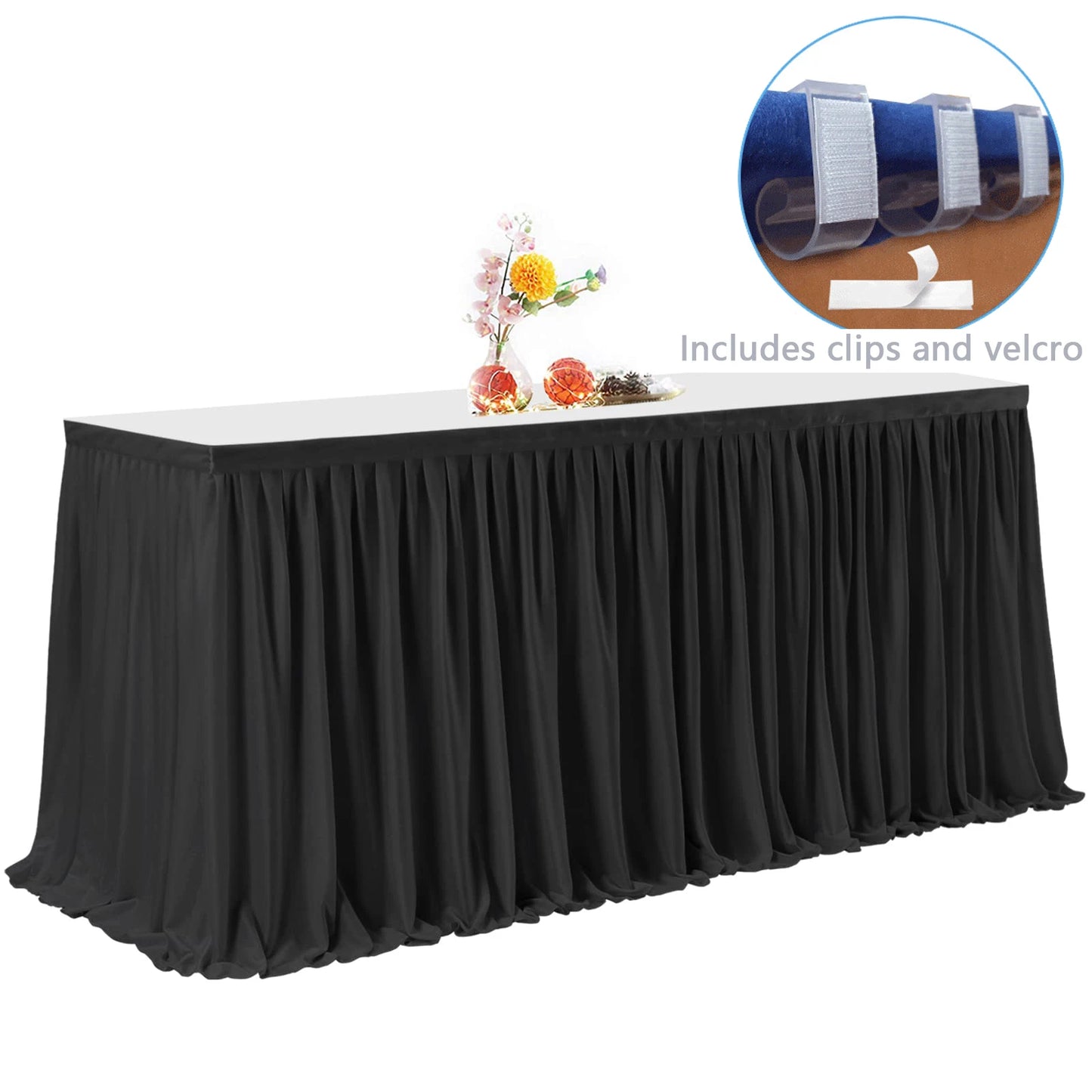 Party Table Skirt Birthday Pleated Dessert Tablecloth Cover Wedding Festive Table Skirting Baby Shower Home Hotel Table Decor