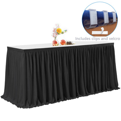 Party Table Skirt Birthday Pleated Dessert Tablecloth Cover Wedding Festive Table Skirting Baby Shower Home Hotel Table Decor