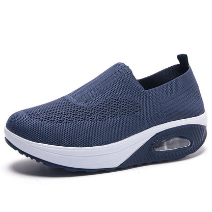 Cross-border 2023 new flying woven women's shoes casual sports shoes rocking women's flats air cushion shoes