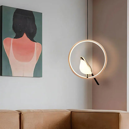 Nordic Magpie Bird LED Cord Pendant Lamps