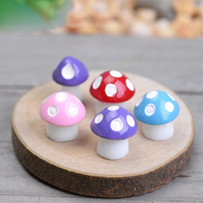 10pcs Mushroom Resin Room Decor Fairy Garden Decoration Home Miniature Micro Landscape Dollhouse Moss Terrarium Figurines Crafts