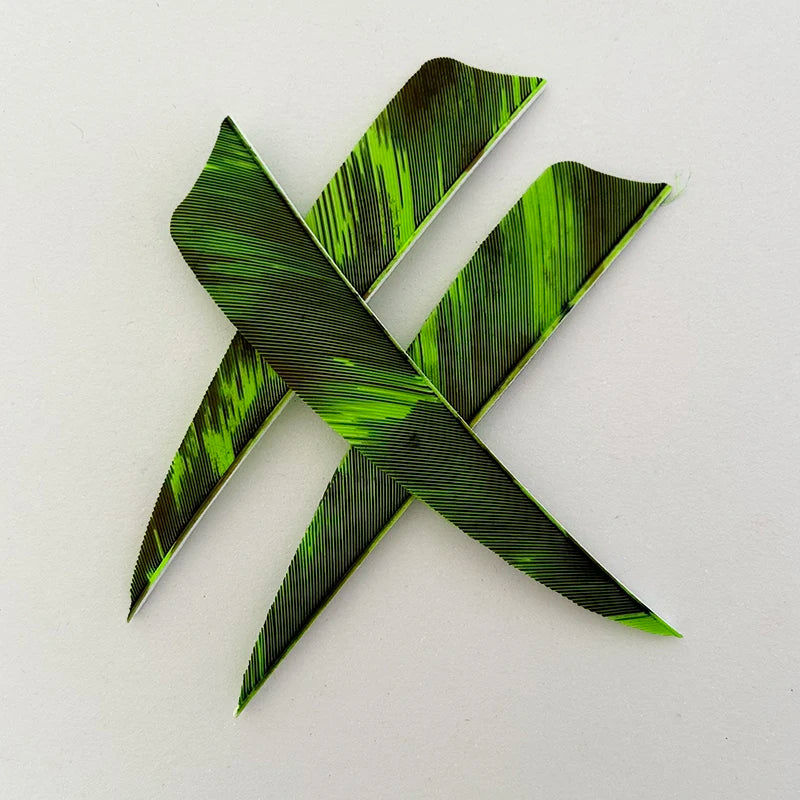 50pcs 4 Inch Left Wings Turkey Feathers Arrow Fletching Camo Color Archery Hunting Arrow Accessories Shield Cut