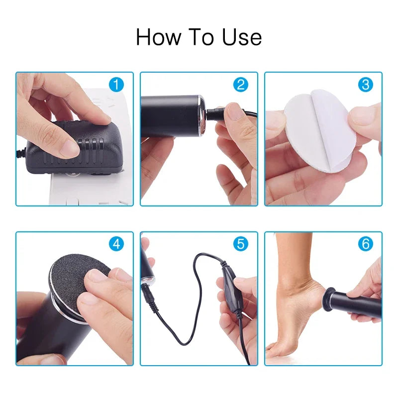 Electric Pedicure Foot Care Tool Files Pedicure Callus Remover USB Cable Sawing File For Feet Dead Skin Callus Peel Remover