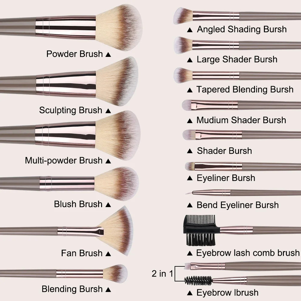Champagne Golden Makeup Brush Set