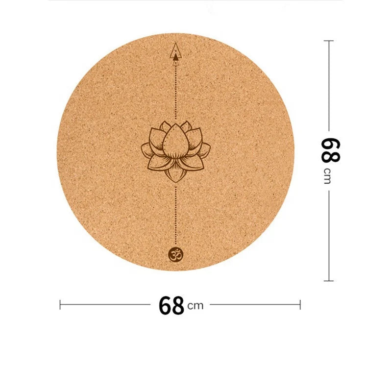 Wholesale Customized Round Yoga Meditation cork Yoga Mat Cork Rubber Yoga Mat