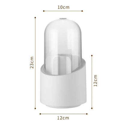 Rotating Makeup Brush Storage Box Portable Multifunction Dust Proof Desktop Organizer Lipstick Shadow Cosmetic Holder