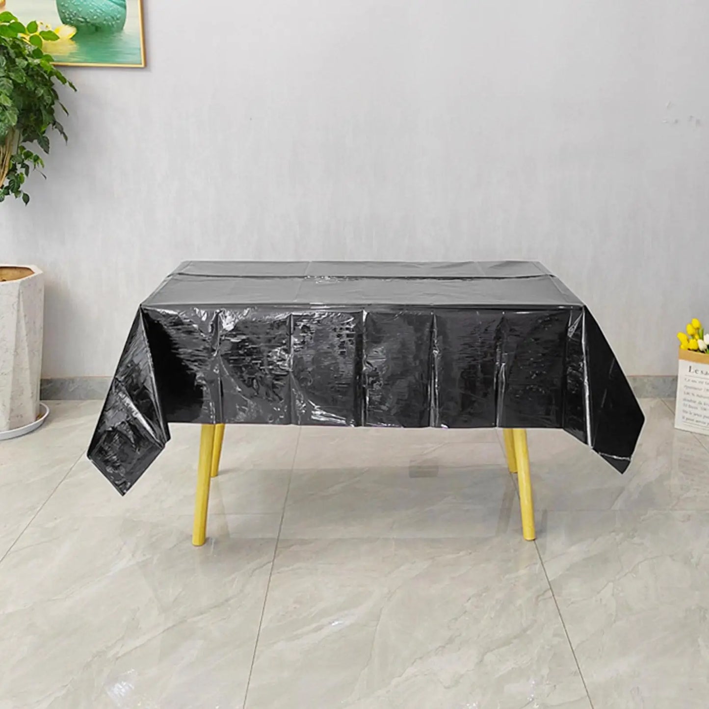 Plastic Iridescent Christmas Party Foil Table Cover Rectangle Tablecloth Dining Table Cover For Wedding Party Banquet Decoration