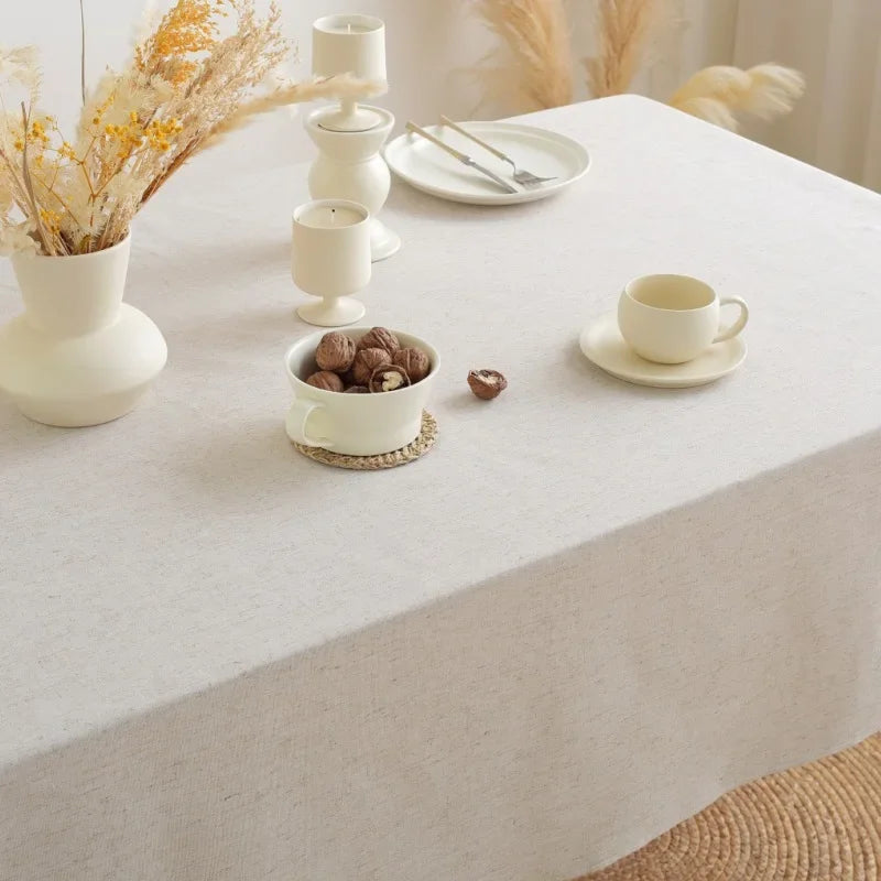 Thicken Cotton Linen Tablecloth for Wedding Home Party Dining Banquet Decoration Flax Fabric Table Cloth Luxurious Table Cover