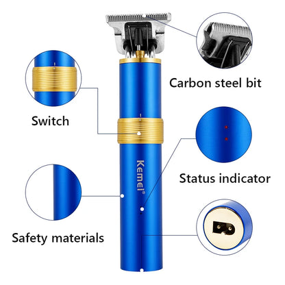 2 in 1 Professional Hair Clipper Beard Nose Trimmer Men's Barber USB Rechargeable Blade 0mm Bald Hair Cutting Machine