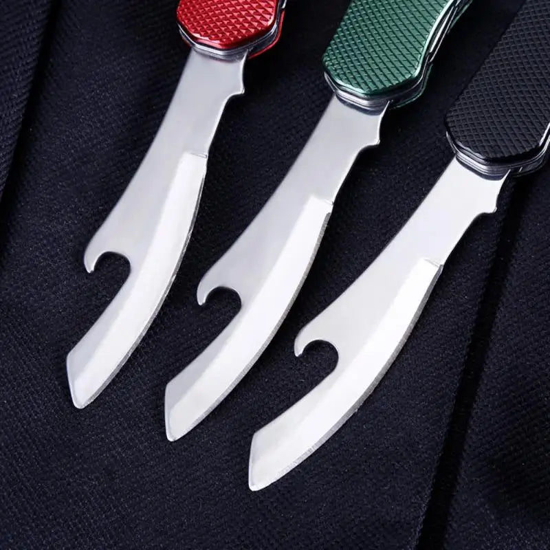 4 In 1 Detachable Camping Utensils Cutlery Set Stainless Steel Travel Dinnerware Set Foldable Knife Fork Spoon Bottle Opener