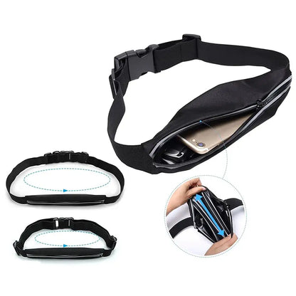 Waterproof Running Waist Bag Sports Jogging Outdoor Mobile Phone Holder Belt Bag Female Male Fitness Cycling Sports Accessories