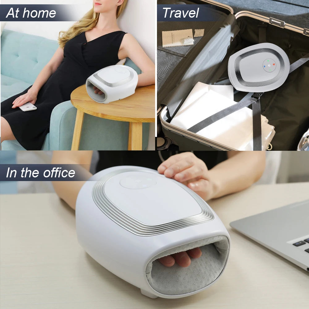 Electric Hand Massager Multi-functional Hot Kneading Device Palm Finger Joint Care Relieve Fatigue Tendonitis USB Charging