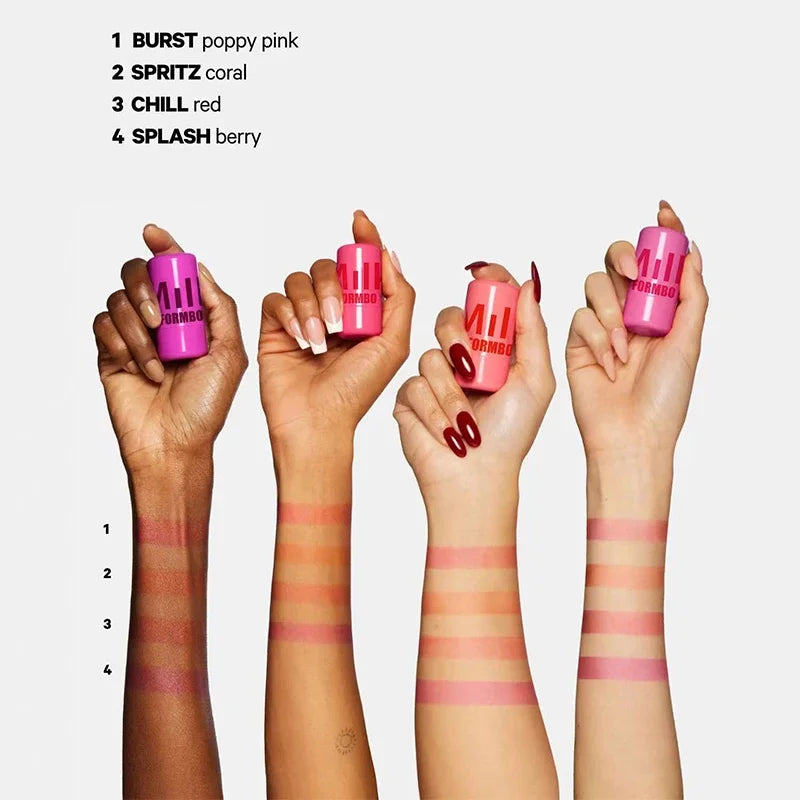 Jelly Lipstick Rouge Blush Stick 3-in-1 Korean Milk Makeup WOMEN Lip Gloss Eye Cheek Moisturizing Natural Lasting Contour Stick