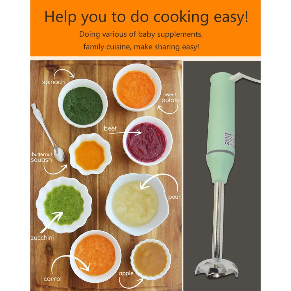 300W Portable Electric Blender for Kitchen Home 4 in 1 Food Mixer Machine Mini Cooking Stick Meat Grinder Stirring Rod 220V 믹서기