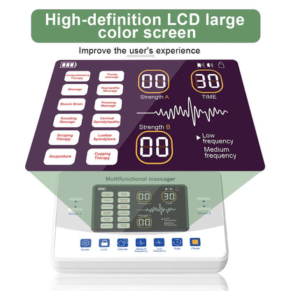 Massager Rechargeable Low Frequency Pulse Therapy Instrument Household Micro Current Dual Output Device