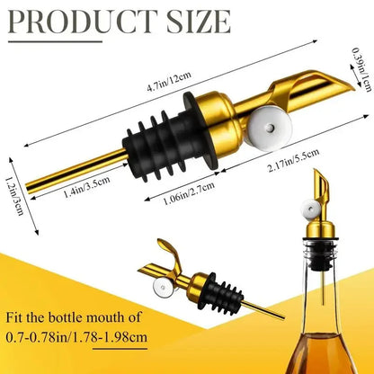1Pc Oil Bottle Stopper Cap Dispenser Sprayer Lock Wine Pourer Sauce Nozzle Liquor Leak-Proof Oil Pour Spouts Kitchen Tools