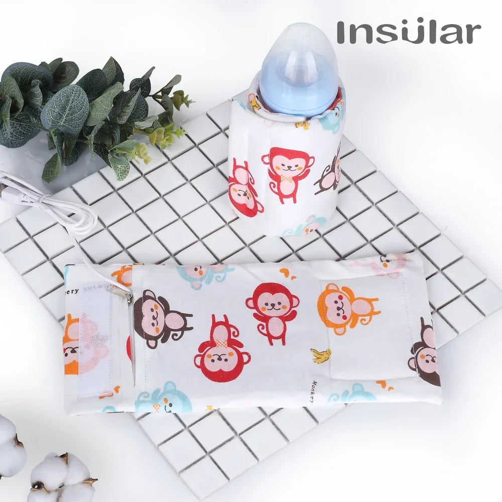 USB Baby Bottle Warmer Portable Travel Infant Baby Feeding Bottle Warmer Heater Thermostat Heated Cover Milk Bottle Heater Bags
